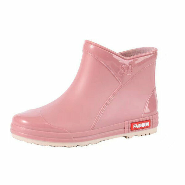 【Display】Low-cut warm, waterproof, non-slip rain boots, water shoes (pink, single shoes, size 37 [slight flaws, don't take pictures if you mind])