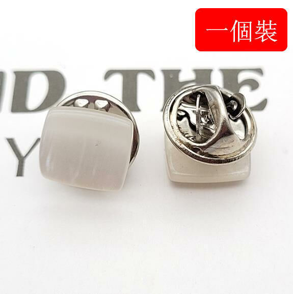 ONE (SQUARE WHITE 12.5 MM) ANTI-SLIP BUCKLE BROOCH 
