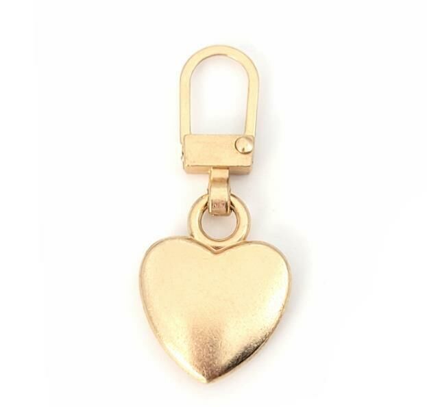 (Heart-shaped * light gold) metal zipper pull, zipper slider 