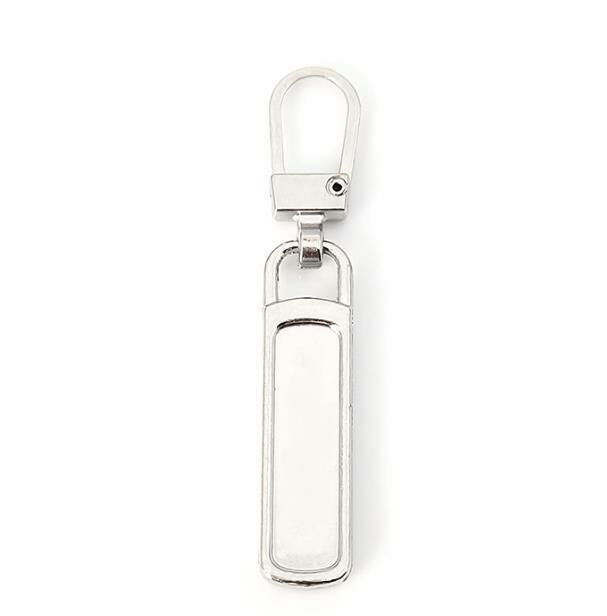 (Strip *silvery) metal zipper pull, zipper, slider 