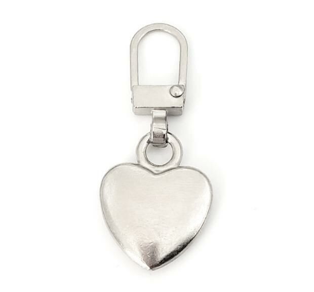 (Heart-shaped *silver-white) metal zipper pull, zipper, slider 