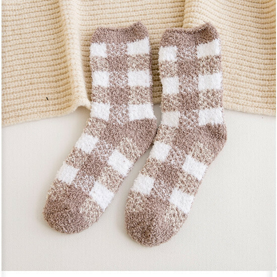 Men's Checkered Thick Thermal Socks (Khaki)