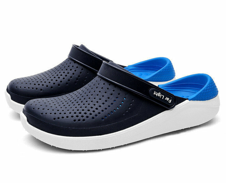 Baotou Cave Couple Anti-slip Platform Slippers (Size: 45) (Navy