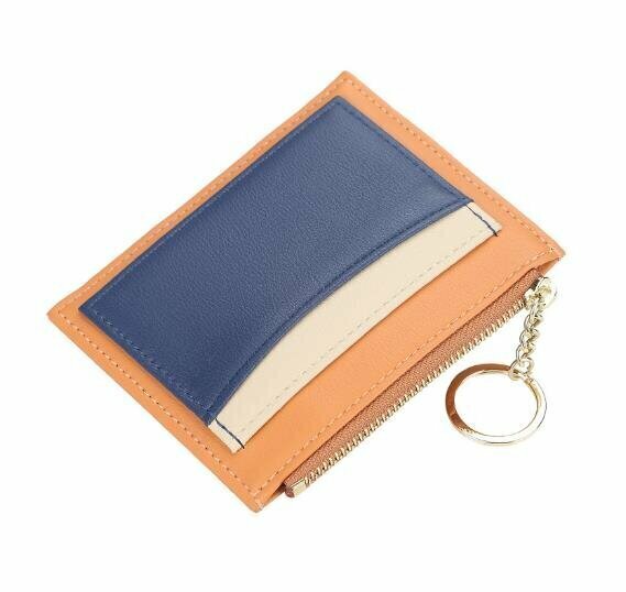 Color splicing card sleeve coin key bag ultra-thin silver bag Pickup card sleeve [orange]