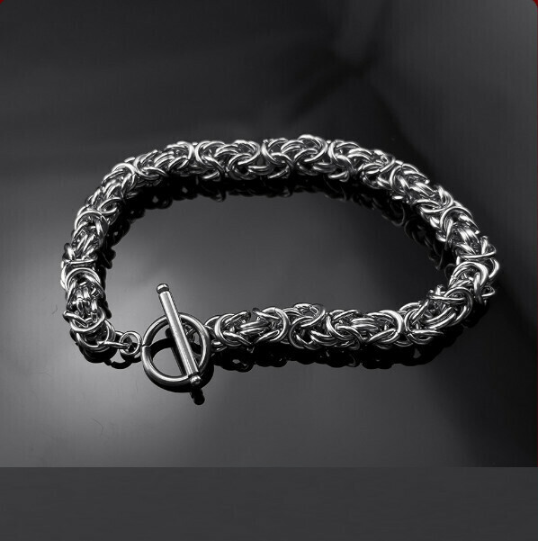 Titanium steel braided bracelet (8mm thick, purity 21cm long)