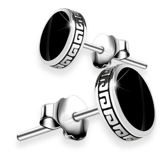 【Pair】925 silver Great Wall pattern studs