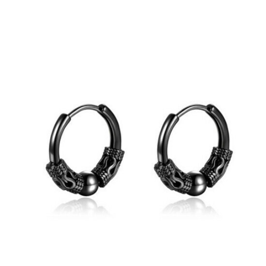 Earrings Men's Stud Earrings (Black [Bead Earrings] Pair)