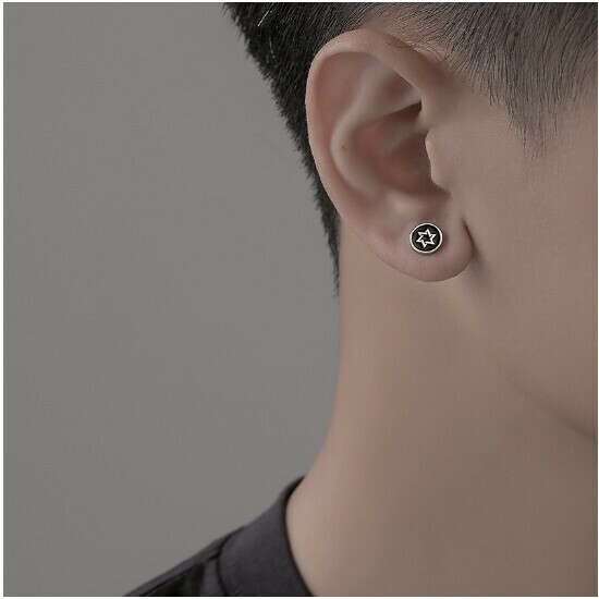 Men's Stud Earrings (Hexagram Star Stud Earrings - A Pair)