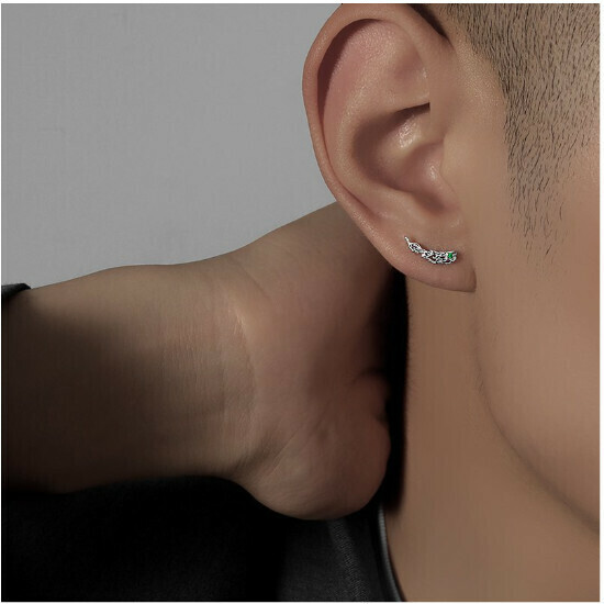 Men's Stud Earrings Personalized Earrings (925 Silver Thorn Stud Earrings - Right Ear (Pair))