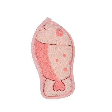 Cartoon children's sponge brush scrubbing bath towel [pink fish]