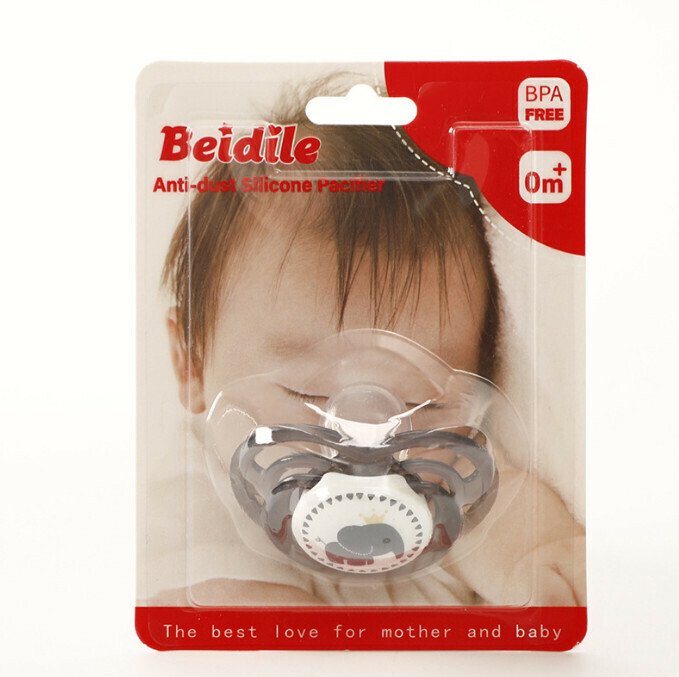 Baby cartoon pacifier [B gray (English card sucking packaging)]