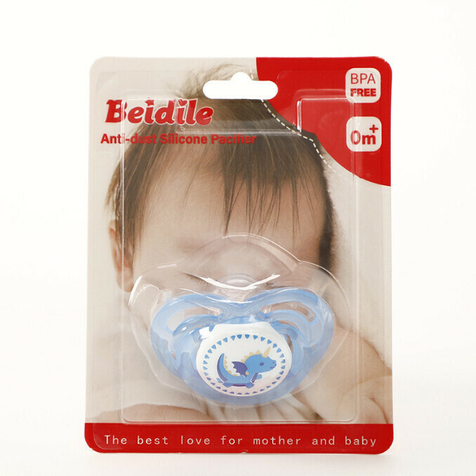 Baby cartoon pacifier [B blue (English card sucking packaging)]