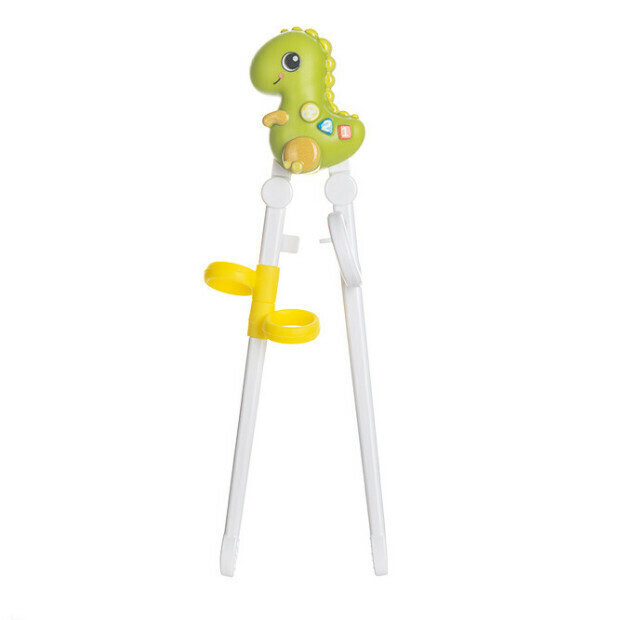 Children's Cartoon Food Training Learning Chopsticks (Green Dinosaur)