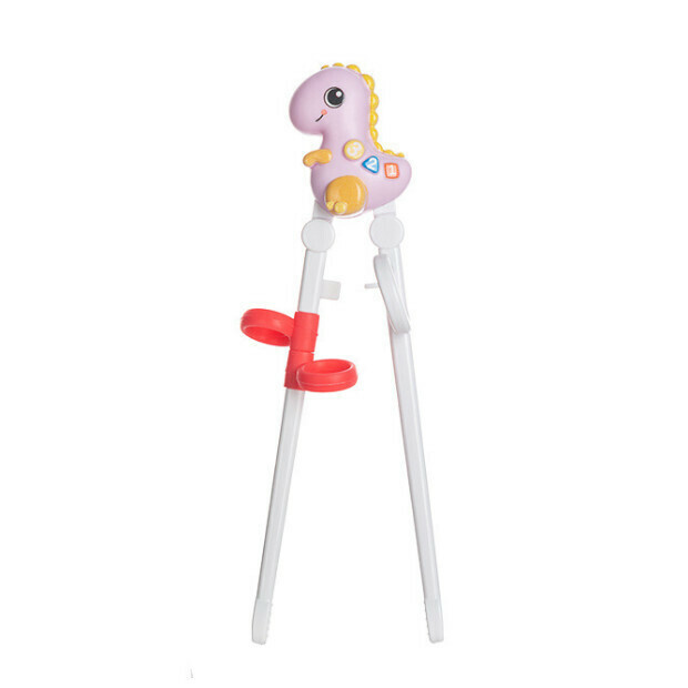 Children's Cartoon Food Training Learning Chopsticks (Pink Dinosaur)