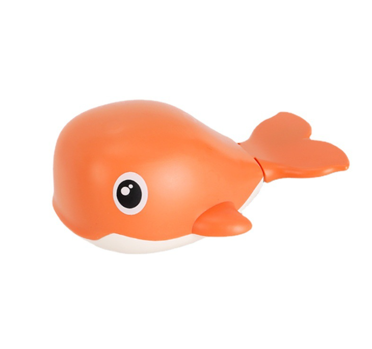 新款（橙色鯨魚） 幼兒上鏈玩具 / 嬰兒沐浴玩具 / 戲水池玩具 x 1個