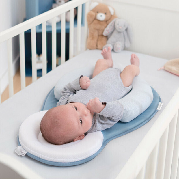 Baby positioning anti-eccentric pillow side pillow (azure blue)