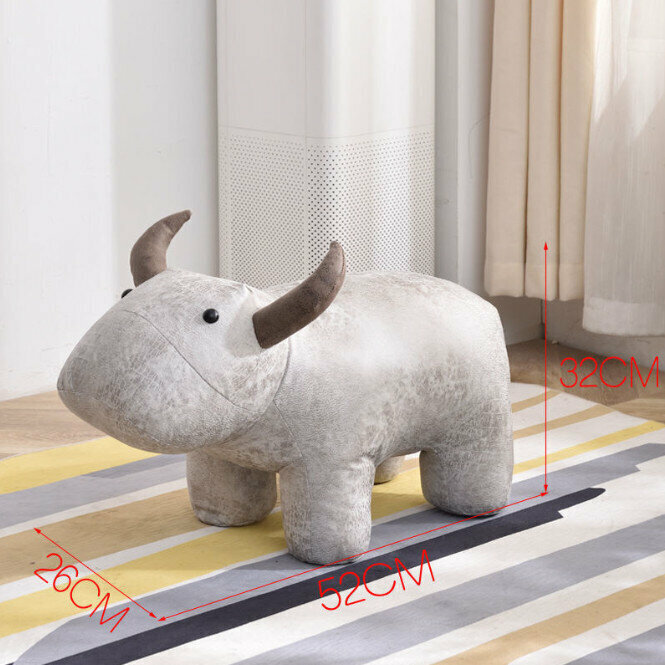 Children's cartoon small bench children's chair (white bull) 