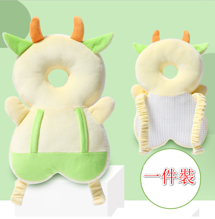 熱推韓式嬰幼兒學行護頭枕/ 護頭小天使背包款/ 動物造型 （小牛） （一件裝）