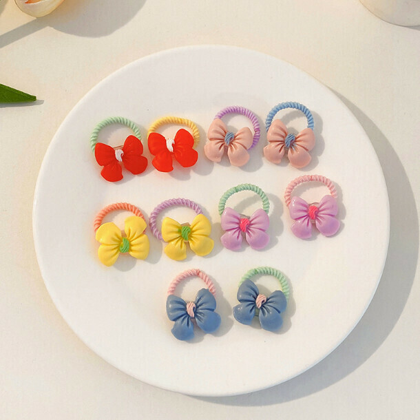 Cartoon children's rubber band, thumb hair ring, head rope hair ornament (14# bow 10-piece set)