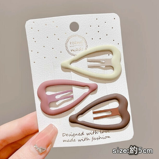 Children's Hair Clip Headwear Hair Ornament (3# Oval Heart 3-piece Set 4. 5cm）