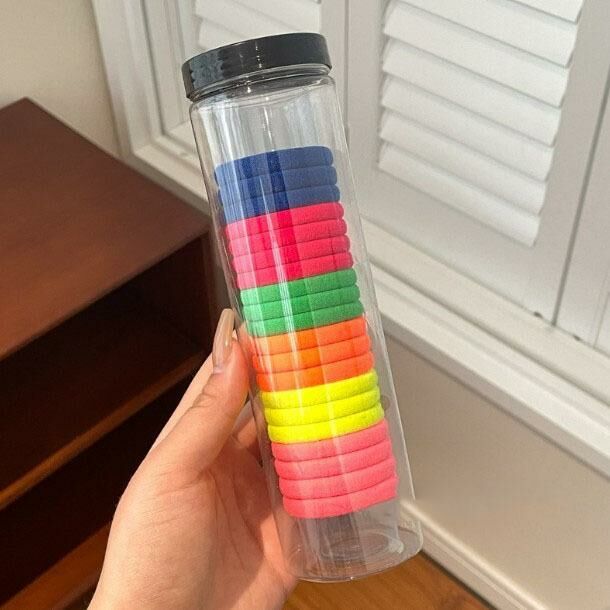 Children's colored leather bands, head ropes, hair accessories (5# fluorescent color [20 cans])