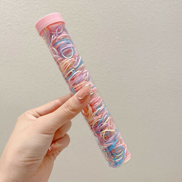 Children's colored leather bands, head ropes, hair accessories (3# macarons, about 350 pieces)