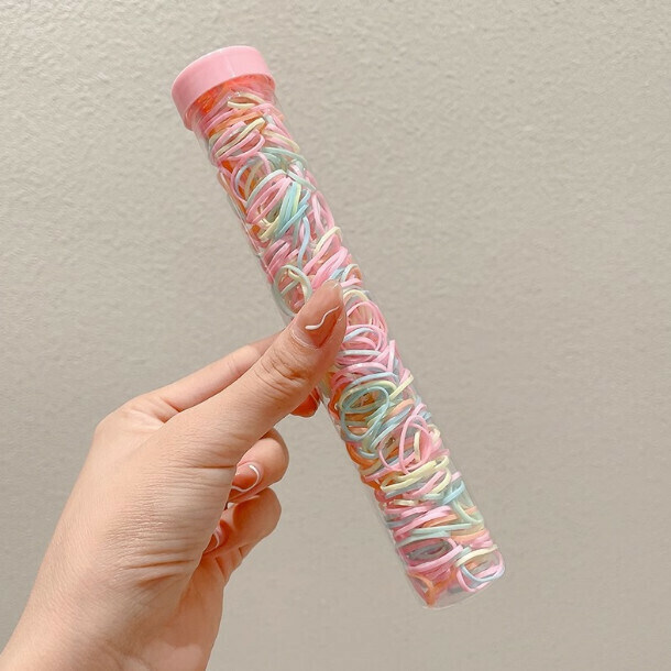 Children's colored leather bands, head ropes, hair accessories (1# summer color, about 350 pieces)