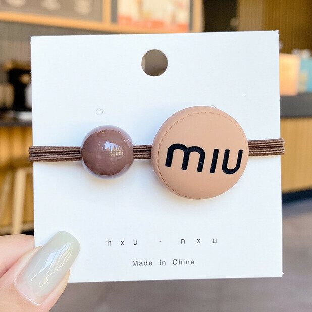 Korean-style children's hair bands, head bands, hair rings, hair accessories (16# deep coffee beads, coffee color button bands)