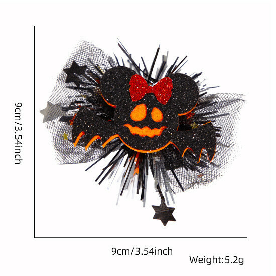 Halloween hairpin headwear children's clip ornament (bow bat model)