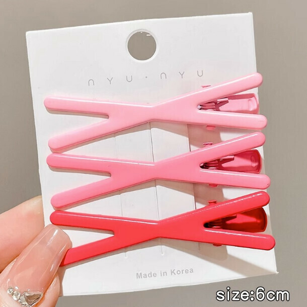 Children's Hair Clip Hair Card Headwear (3 pieces in crossover pink)