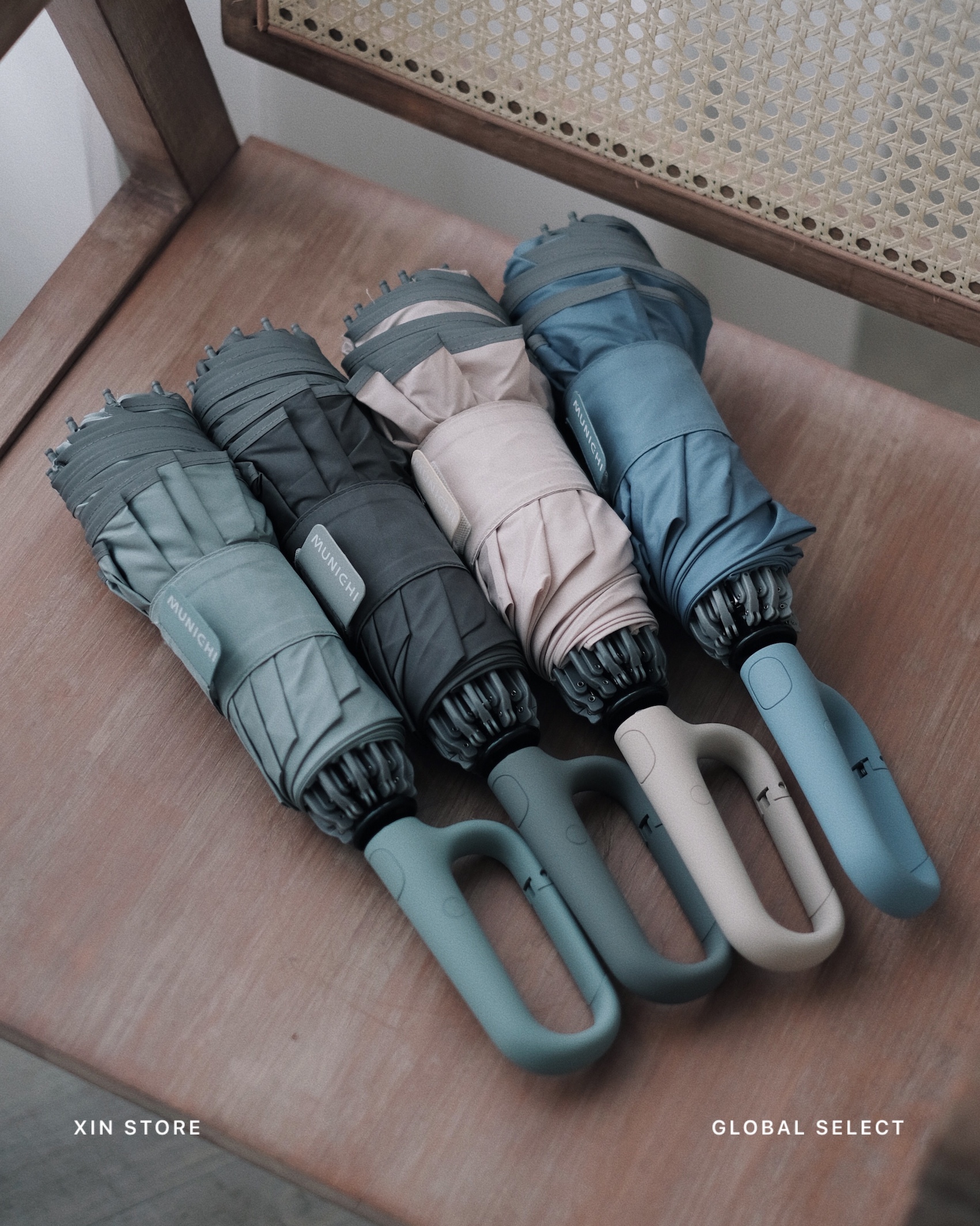 <梅雨季必備☔>Munichi 沐尼黑 環扣 反向 自動 勾勾傘 雨傘