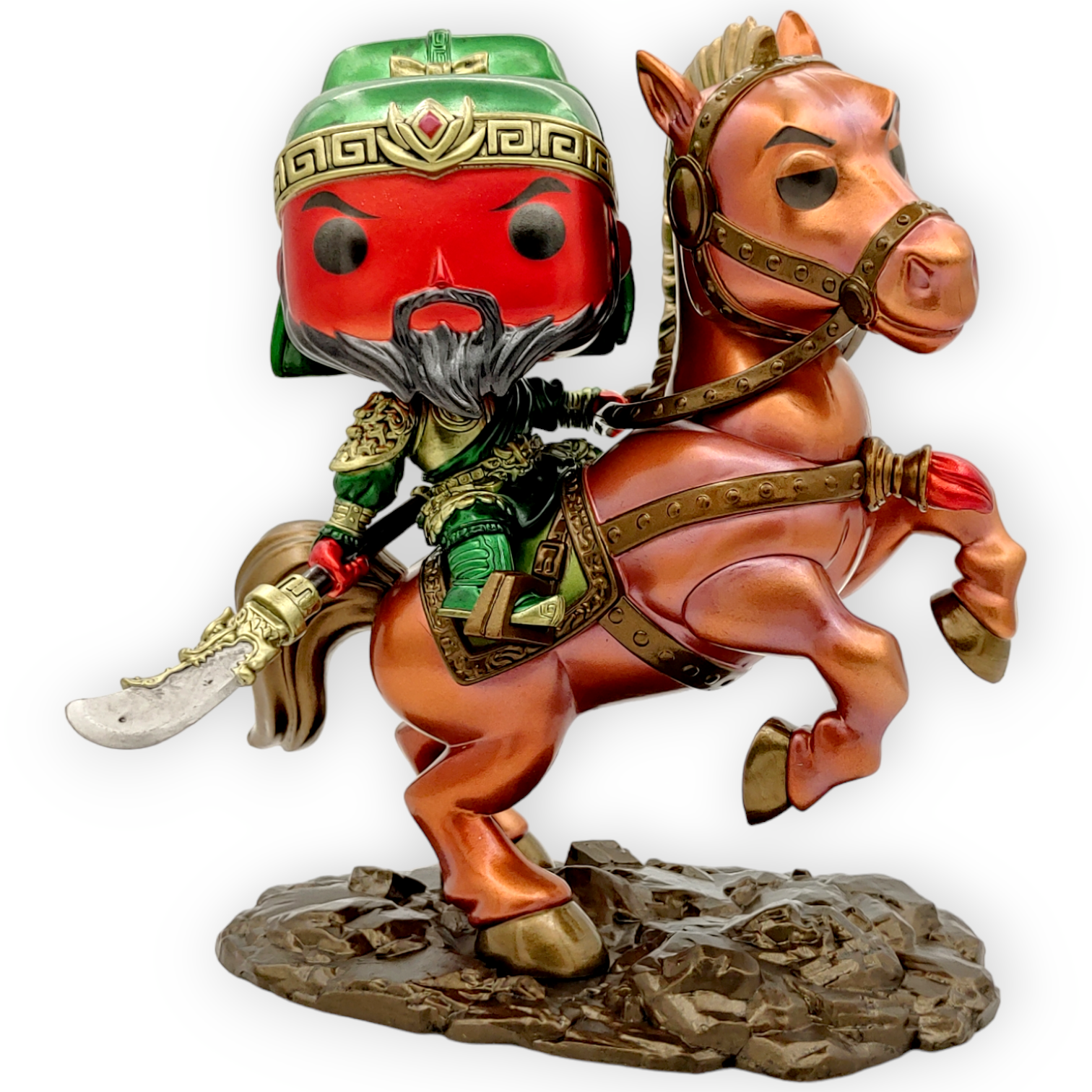 FUNKO POP<三國>6吋關羽_騎赤兔馬(金屬色)-No.242