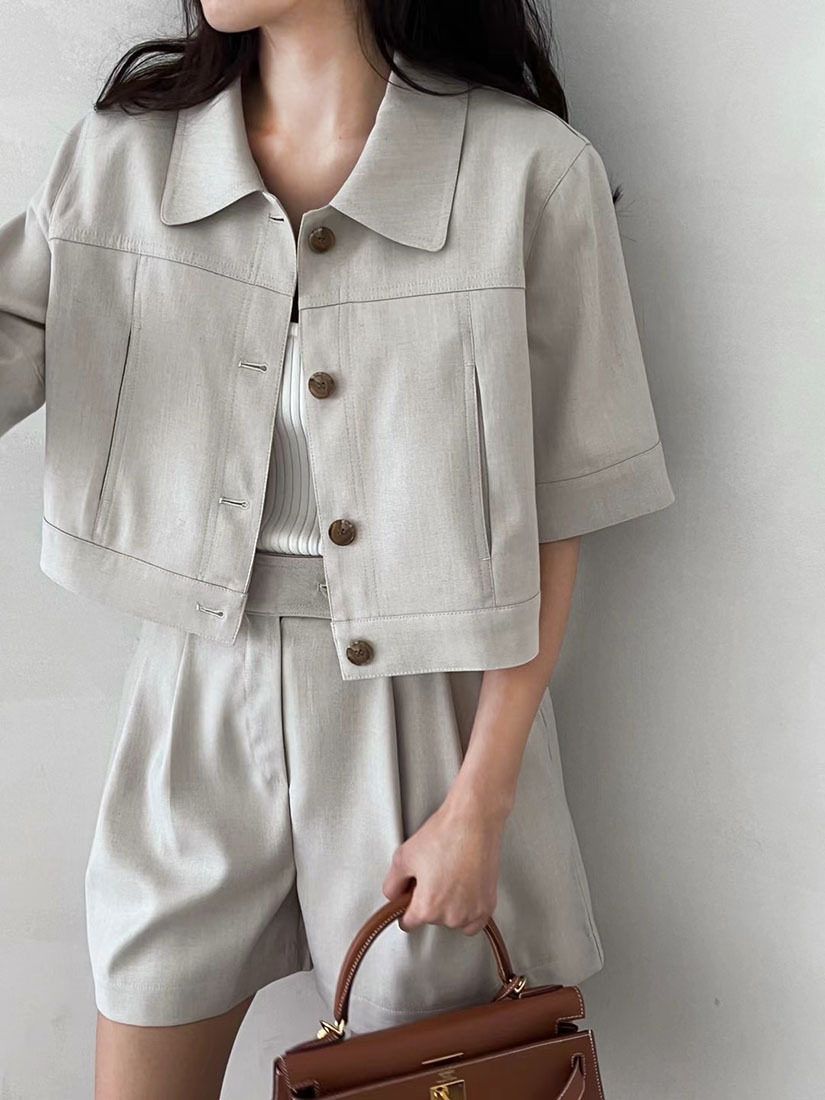 [現貨]Novia夏季休閒造型外套 [深米色 / Free ]