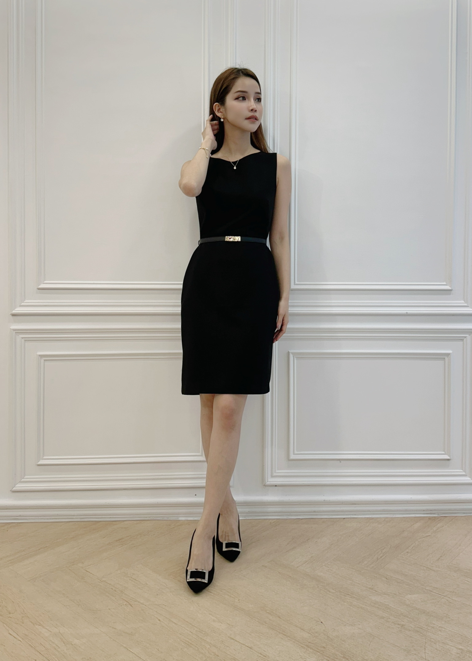 (JS自訂)經典版型歐美洋裝-黑