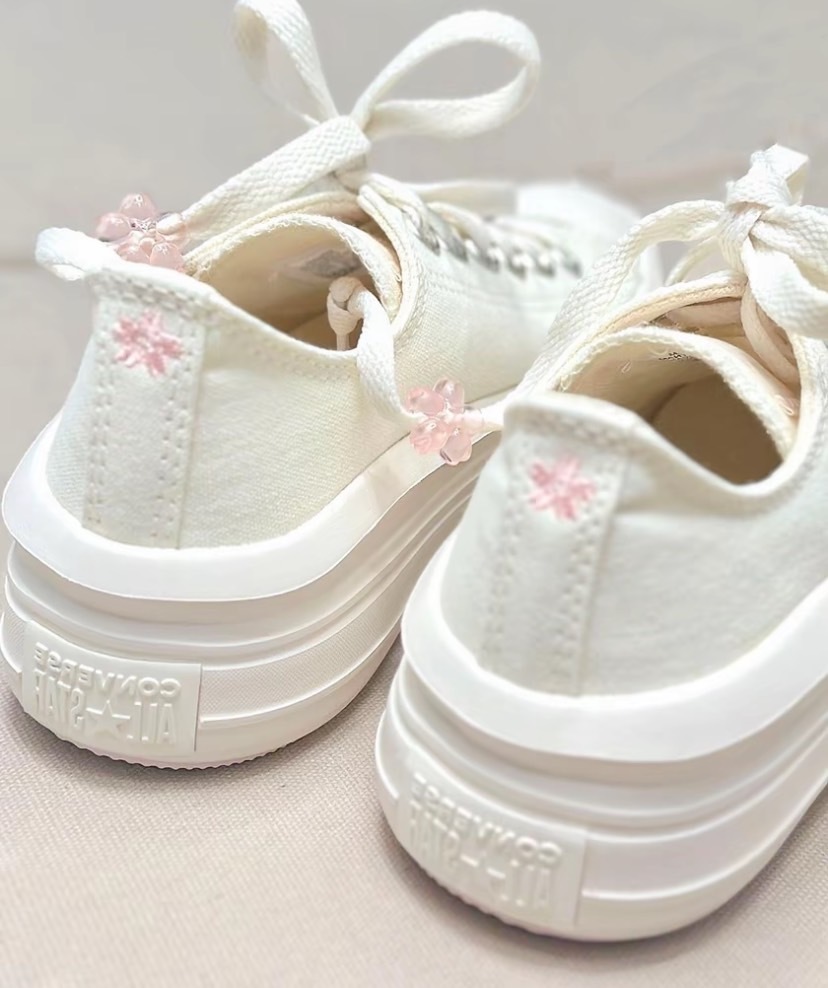 CONVERSE ALL STAR MOVE 櫻花 米白粉 厚底（A10085C）