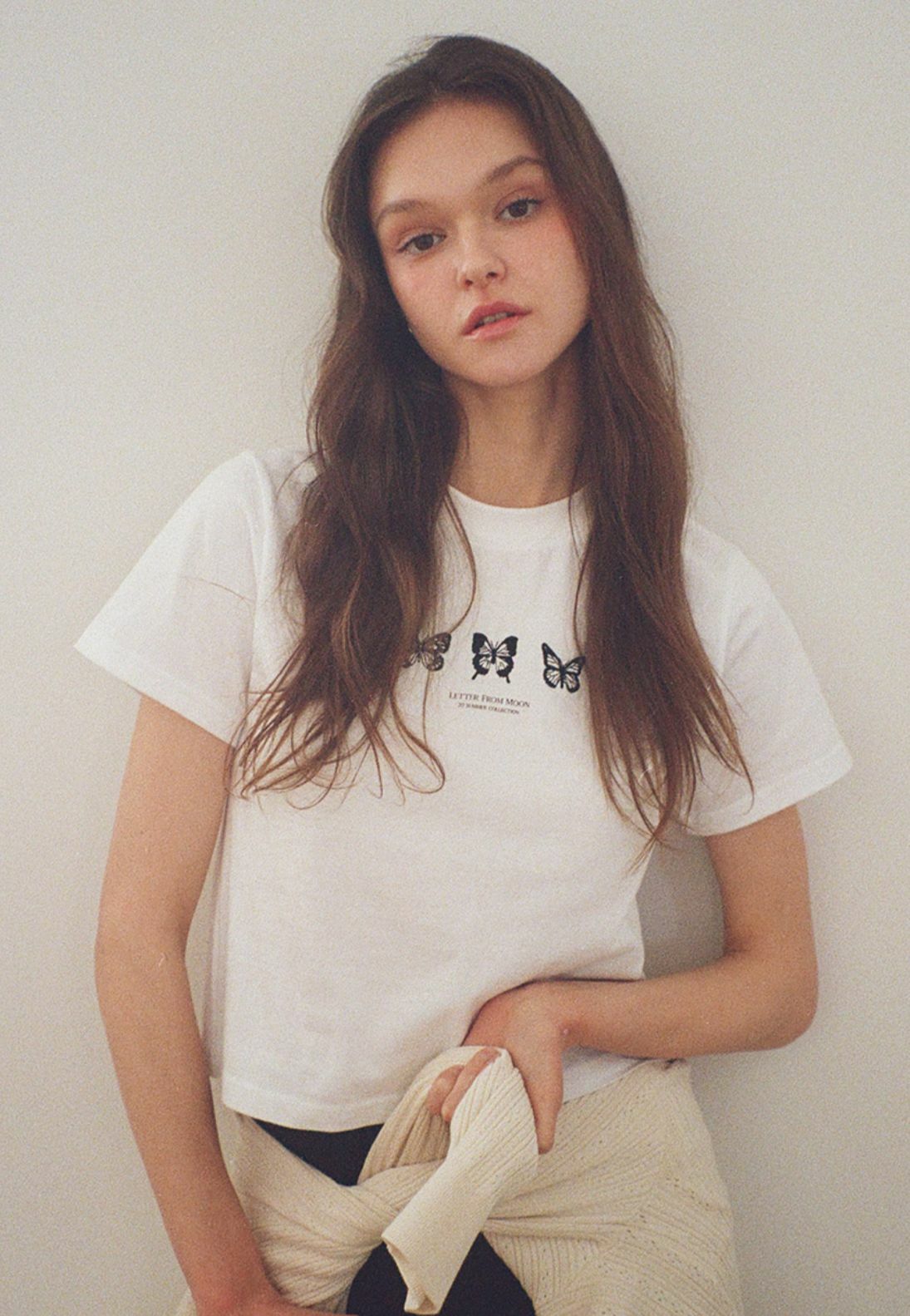 Triple Butterfly Crop Short Sleeve T-Shirts