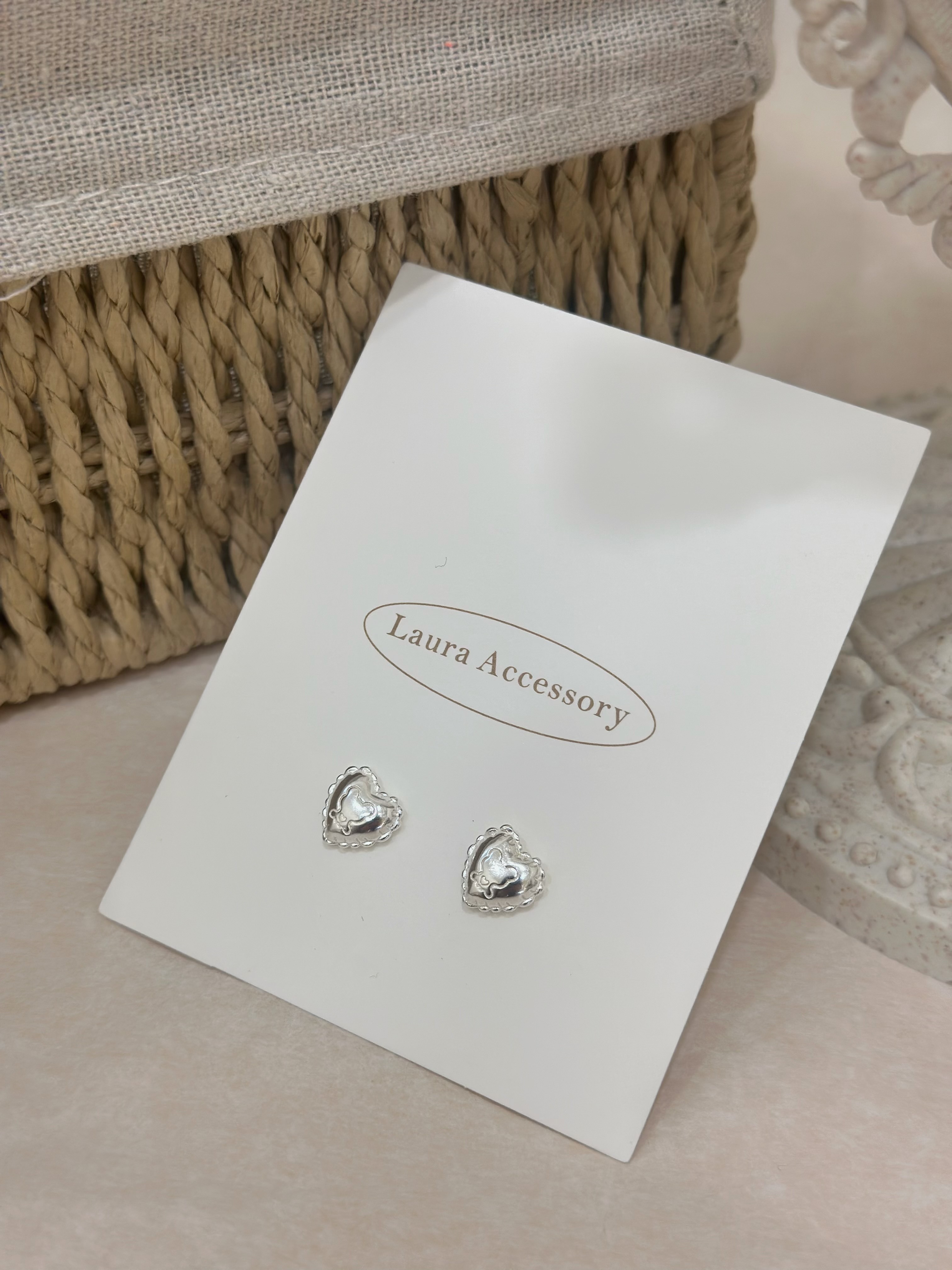 愛心小熊純銀鎖針