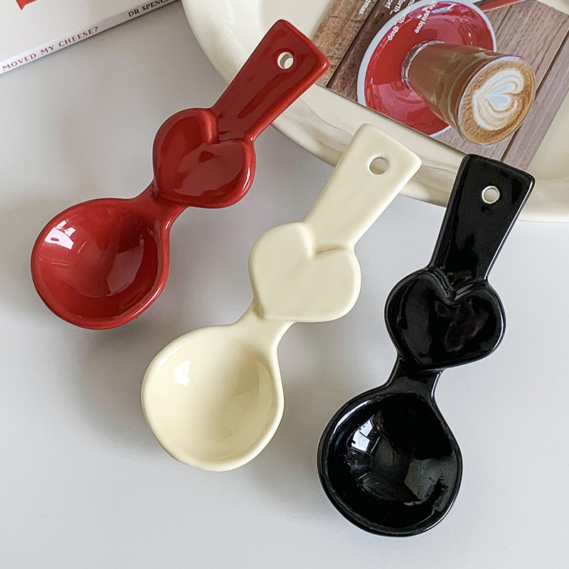 《4302》INS韓風愛心造型陶瓷湯杓