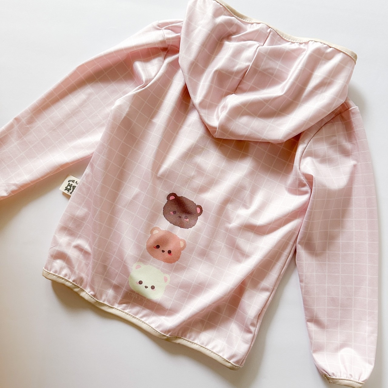 【獨家】粉色格子熊 涼感外套