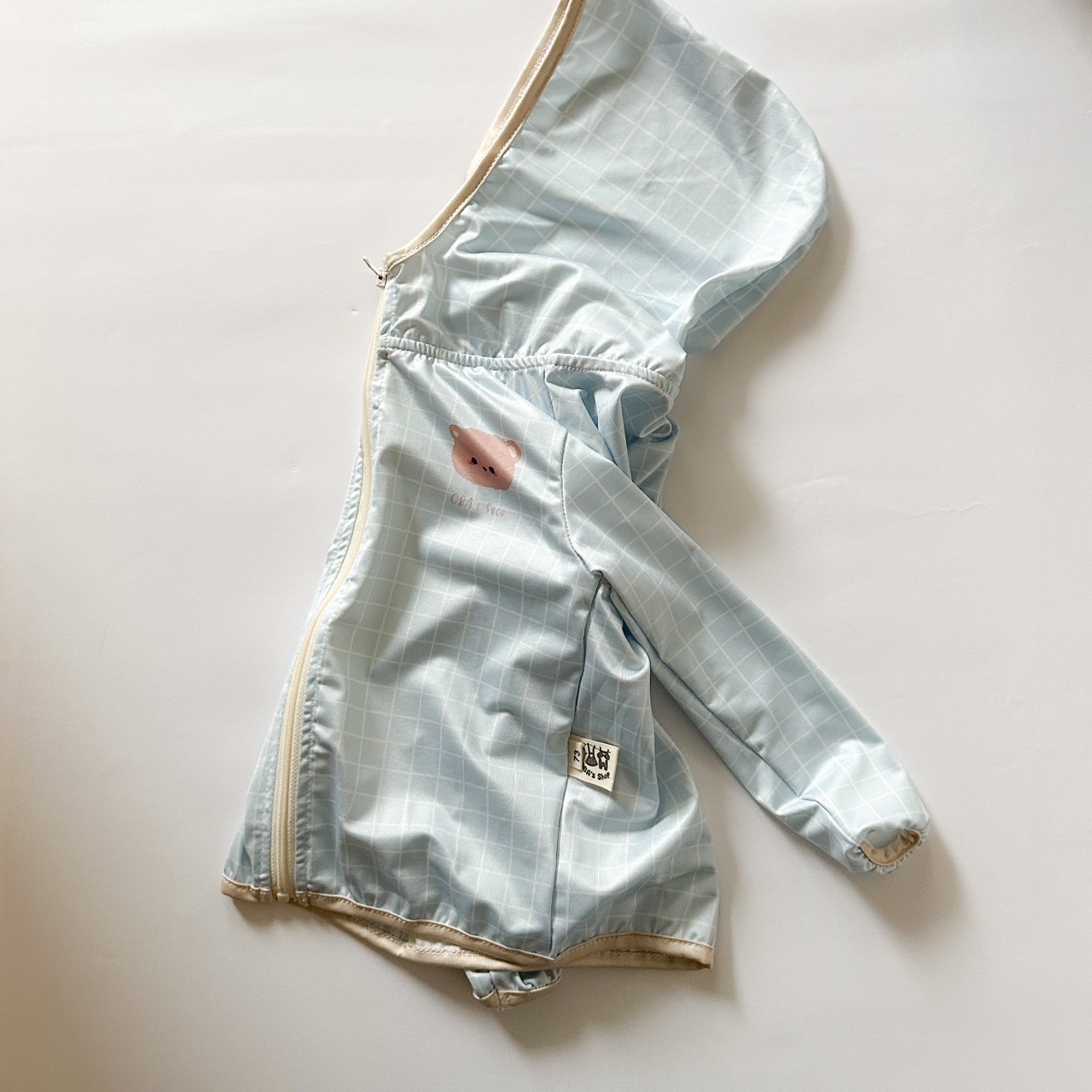 【獨家】藍色格子熊 涼感外套