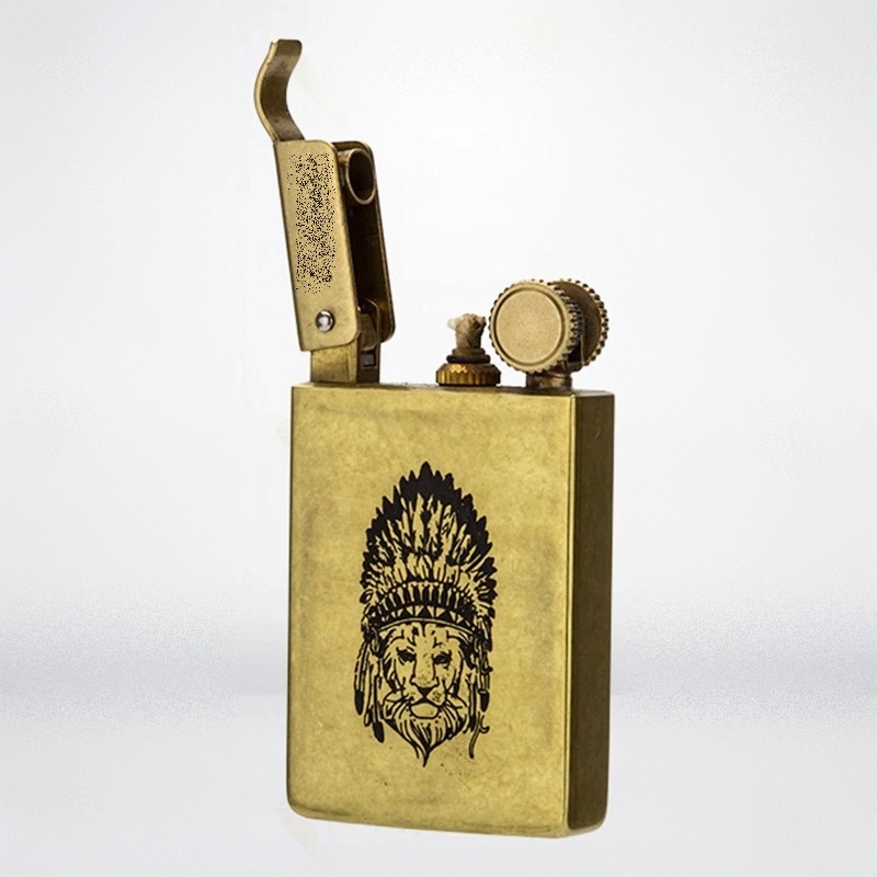 【魯賓斯基】復古銅製獅王造型、砂輪煤油打火機 #禮盒 #送禮 #自用