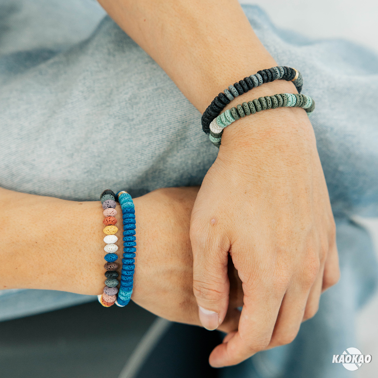 溶蝕顆粒 串珠彈力手鍊