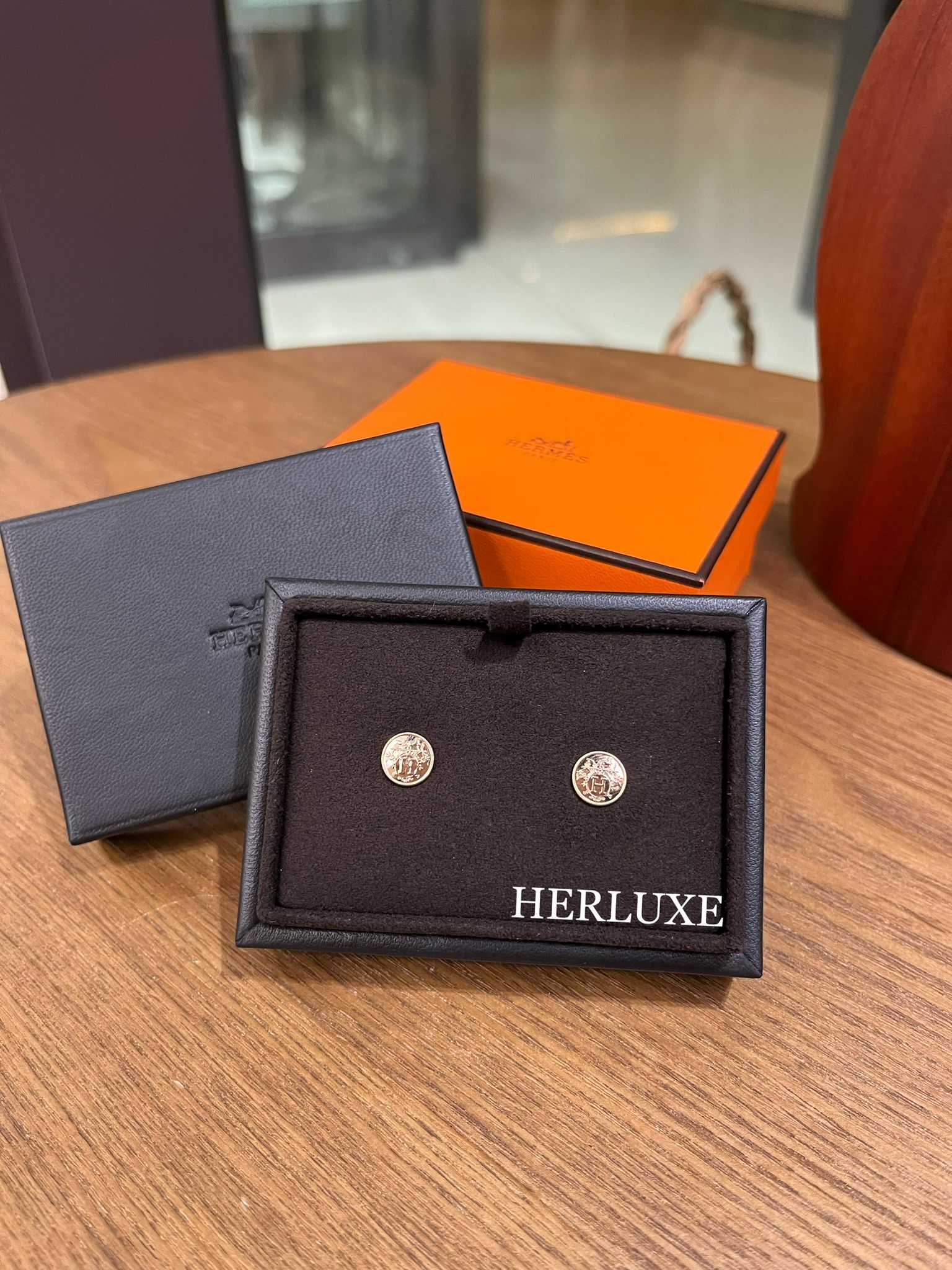 Ex libris earrings rose gold TPM