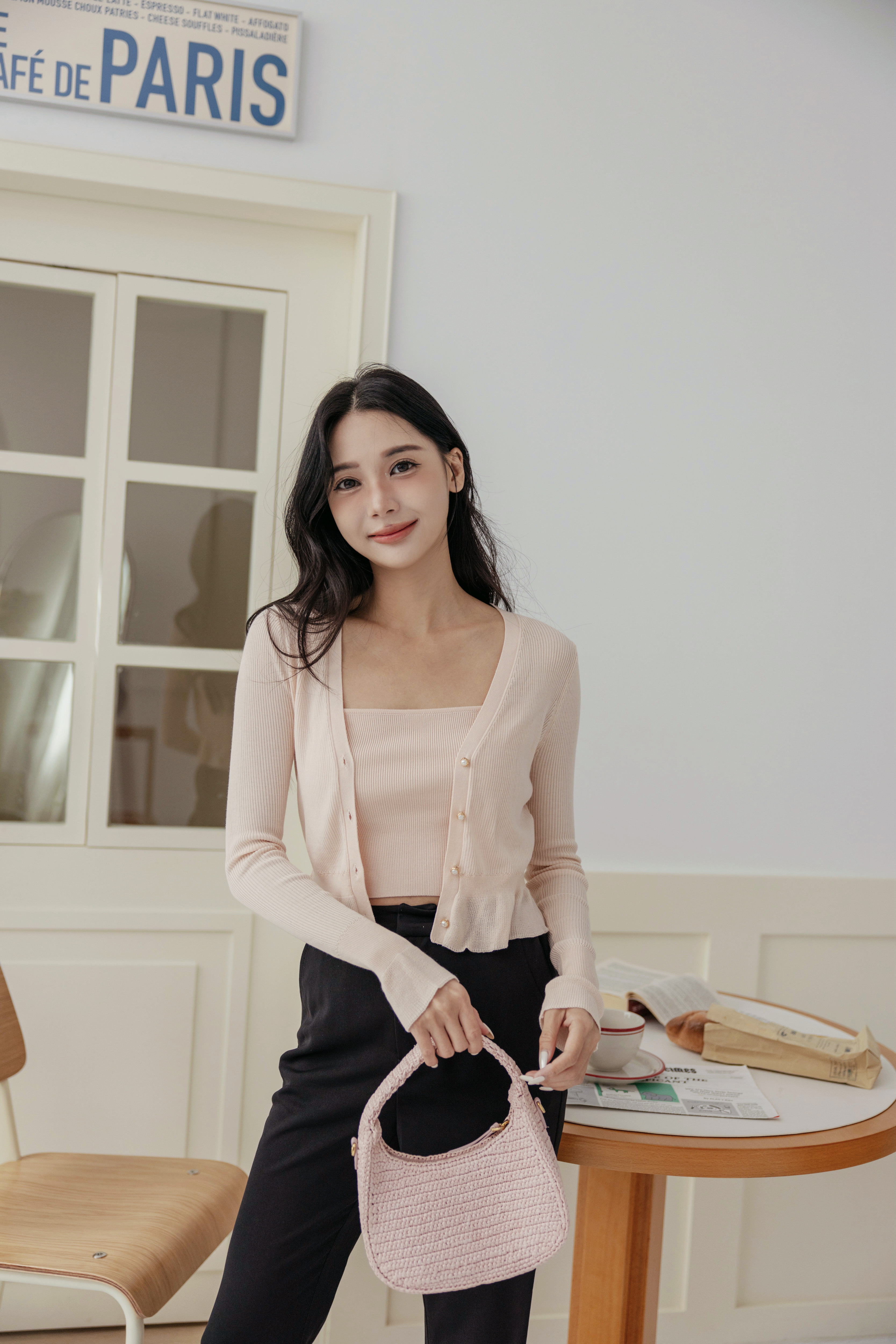 櫻花粉波浪套裝