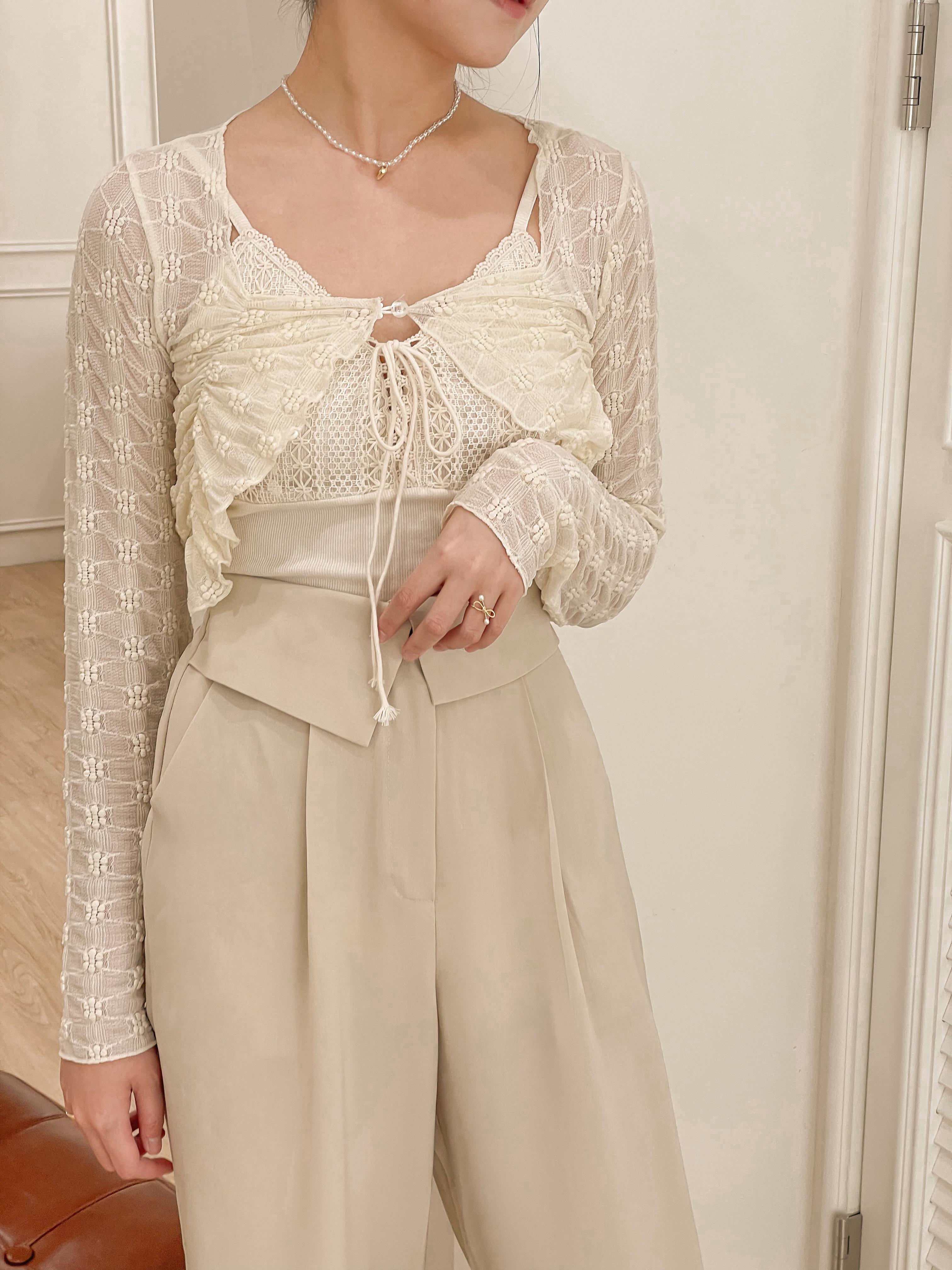 波西米亞蕾絲短版罩衫