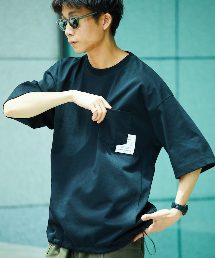 日本 Drymix 速乾圓領口袋縮口短袖