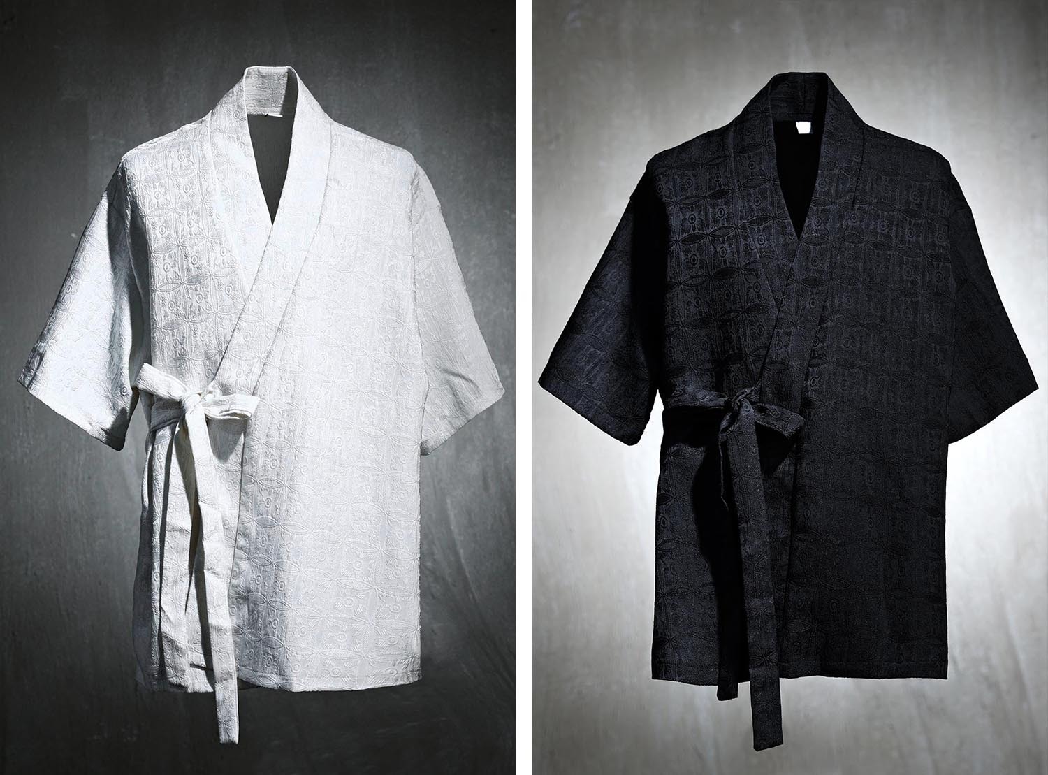 花紋短袖開襟綁帶外套