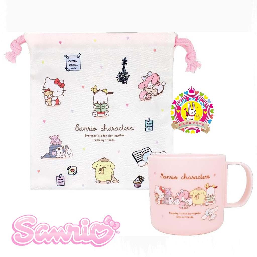 Sanrio 角色 230mL 膠杯 + 巾着袋套裝 粉紅色 ⭐