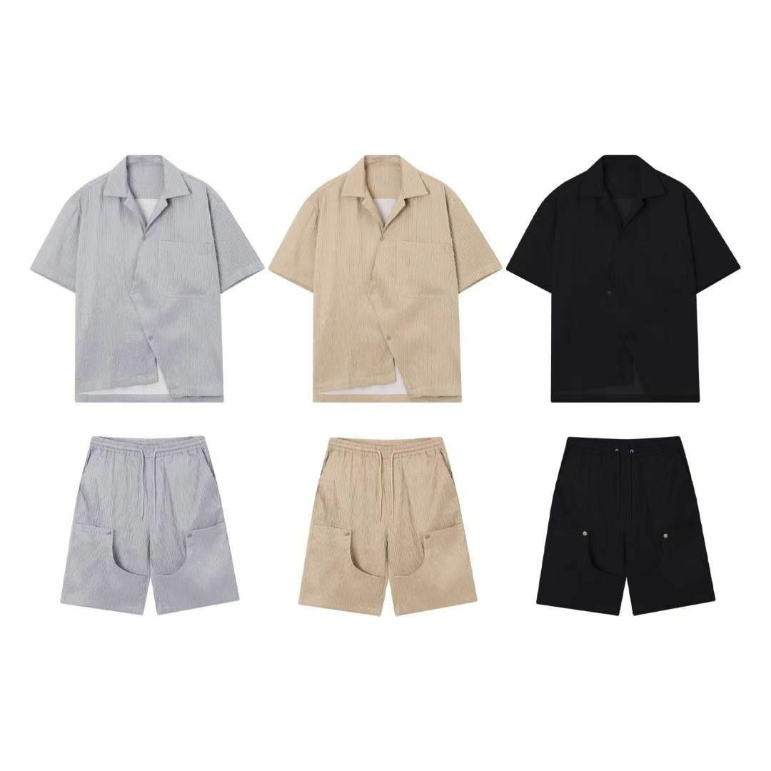 淨色暗直紋短袖恤衫 S2236