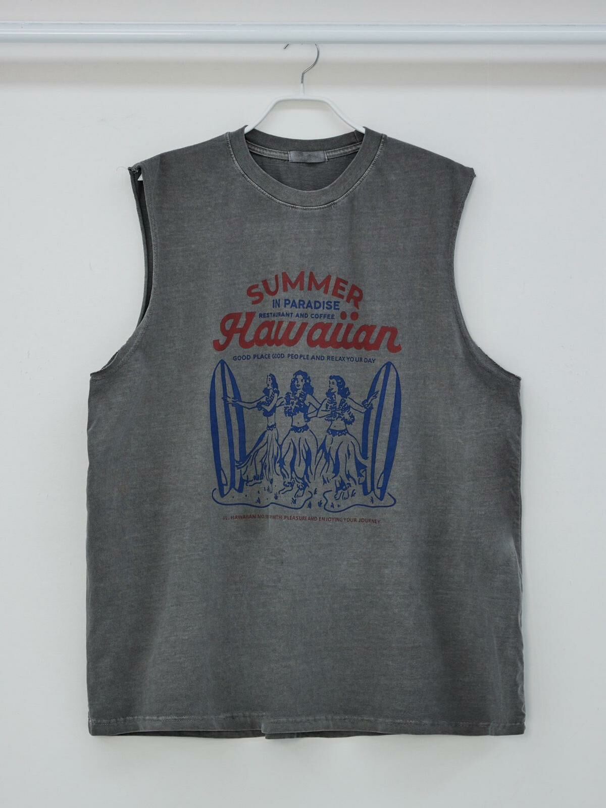 OverSize英文字圖案背心 V1043